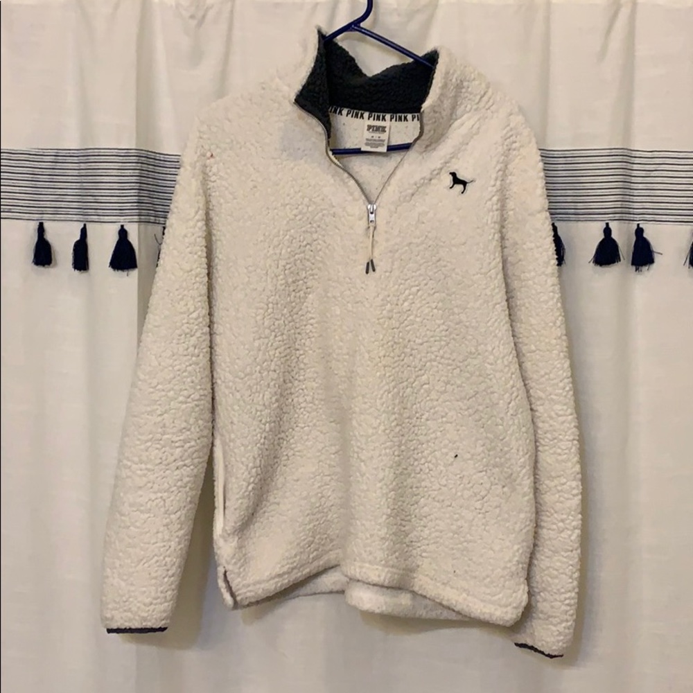 PINK fleece quarter zip